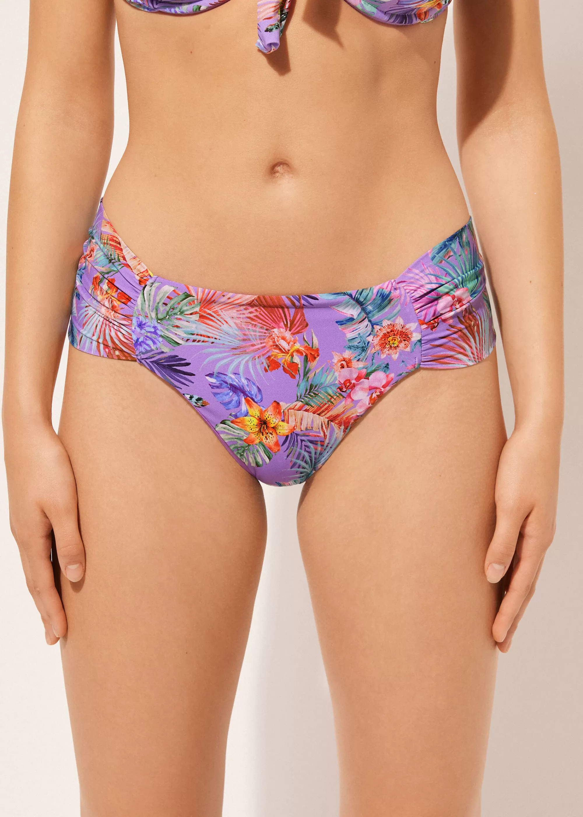 Calzedonia Bikini Braguita Clásica Con Drapeado Fairy Jungle>Mujer Bikini | Braguitas Bikini