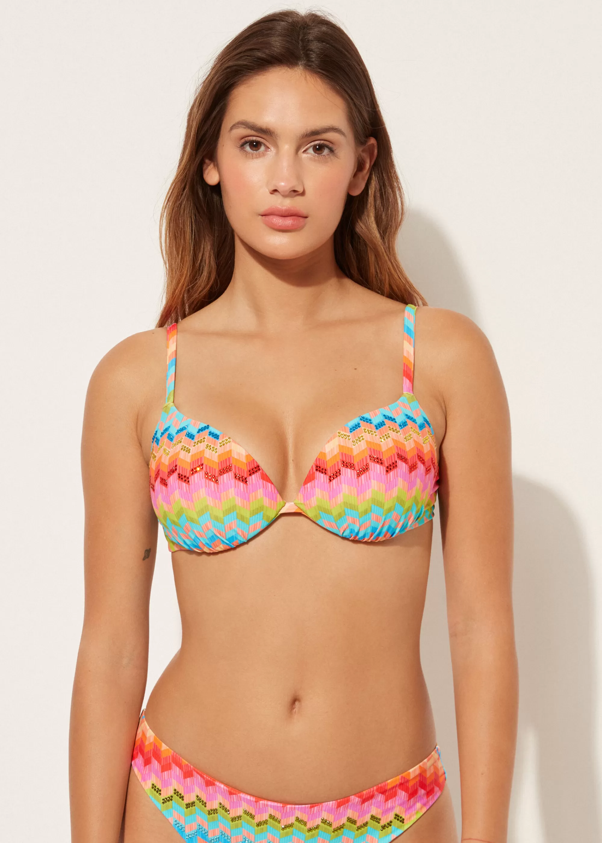 Calzedonia Bikini Push-up Relleno Ligero Rainbow>Mujer Bikini | Tops Bikini