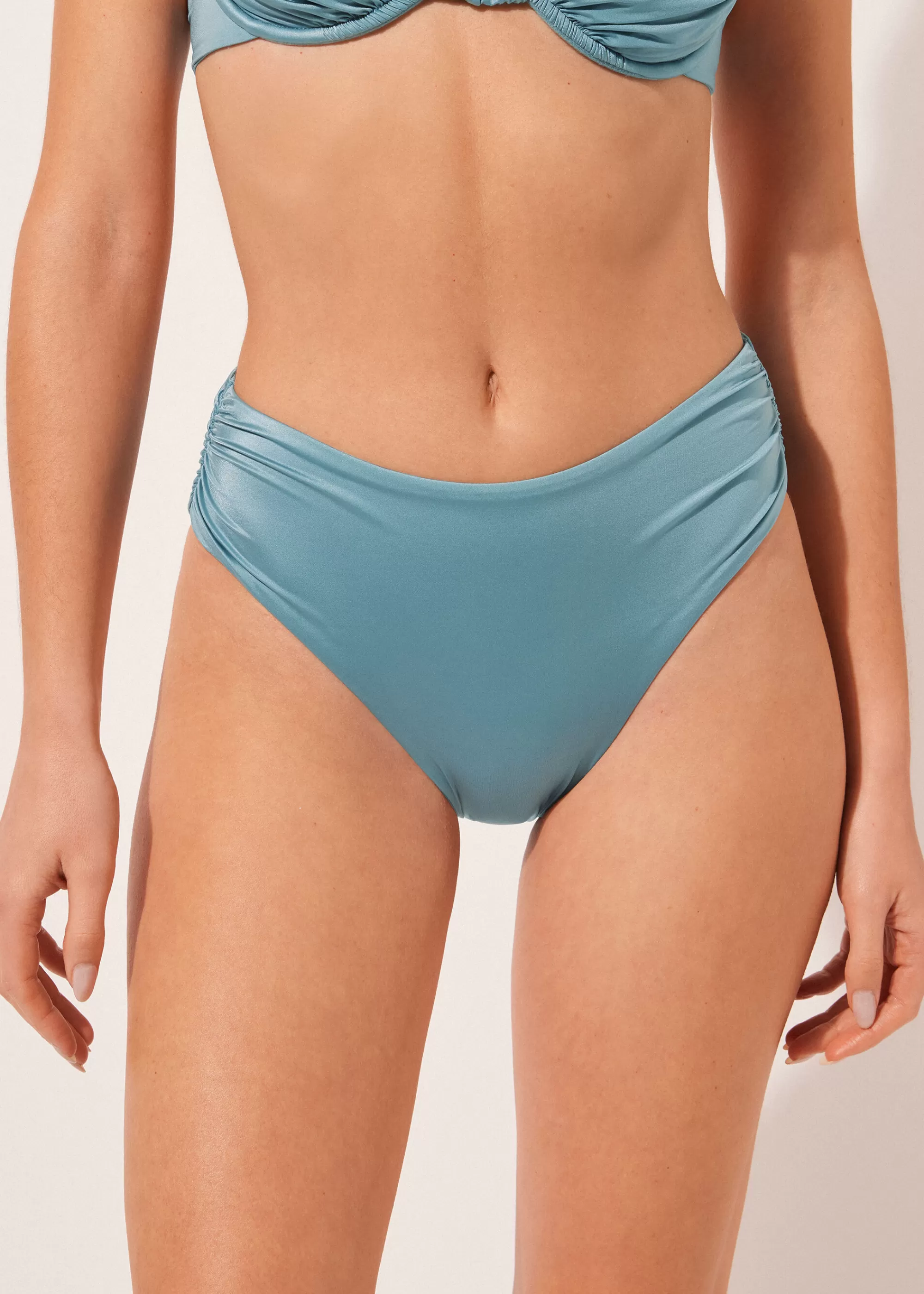 Calzedonia Braguita Alta Bikini Shiny Satin>Mujer Bikini | Braguitas Bikini