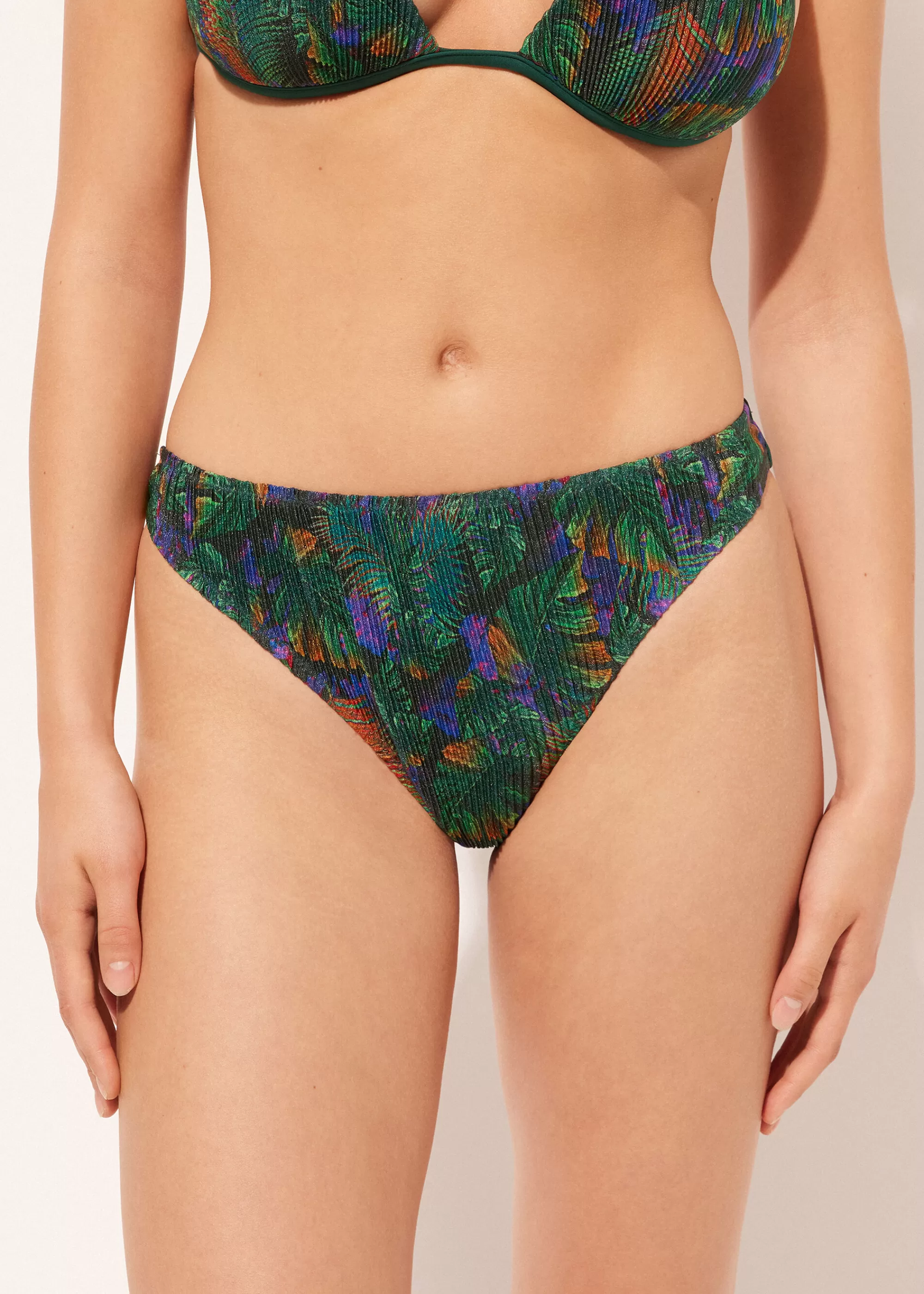 Calzedonia Braguita Clásica Bikini Night Foliage>Mujer Braguitas Bikini