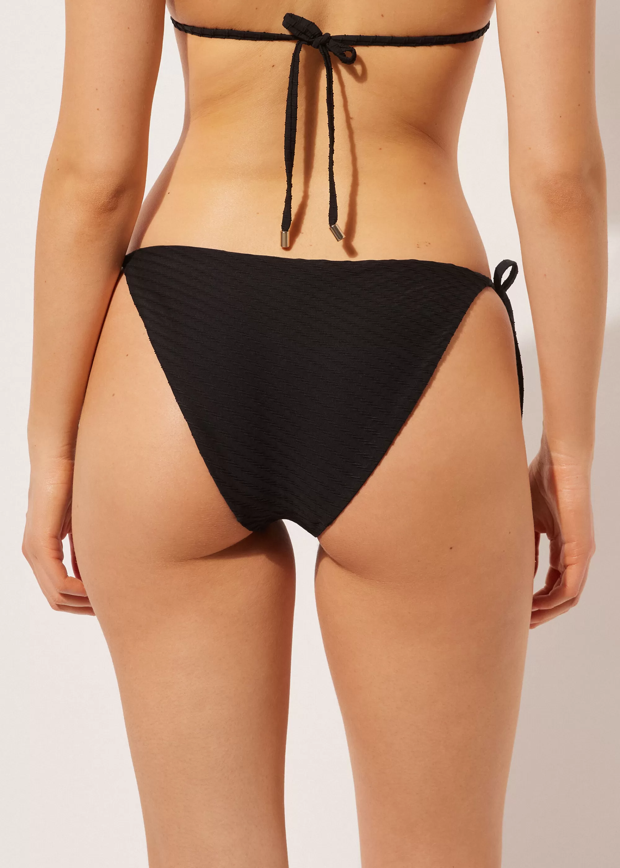 Calzedonia Braguita Cordones Bikini 3D Black Waves>Mujer Braguitas Bikini