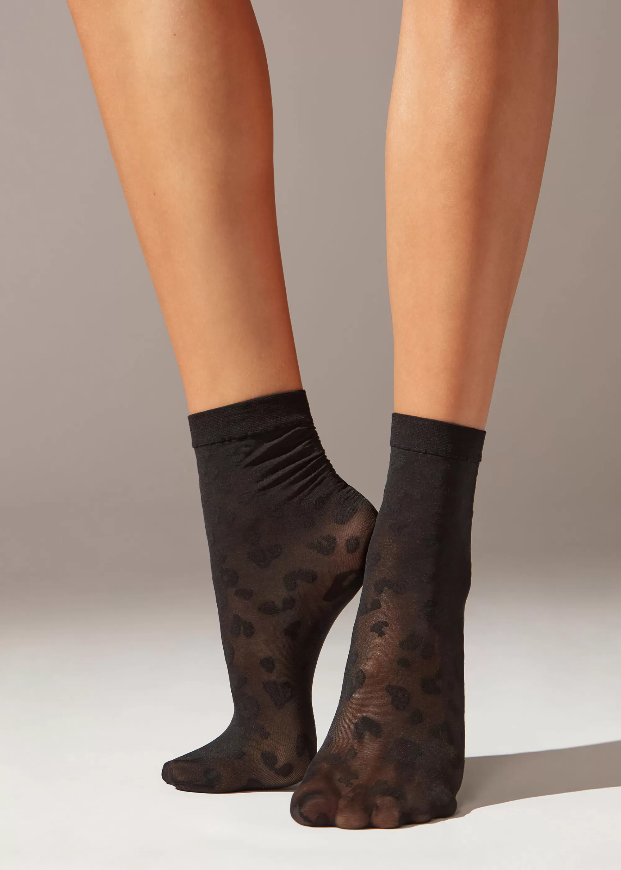 Calzedonia Calcetines Cortos Transparentes Con Estampado Animal>Mujer Calcetines Cortos