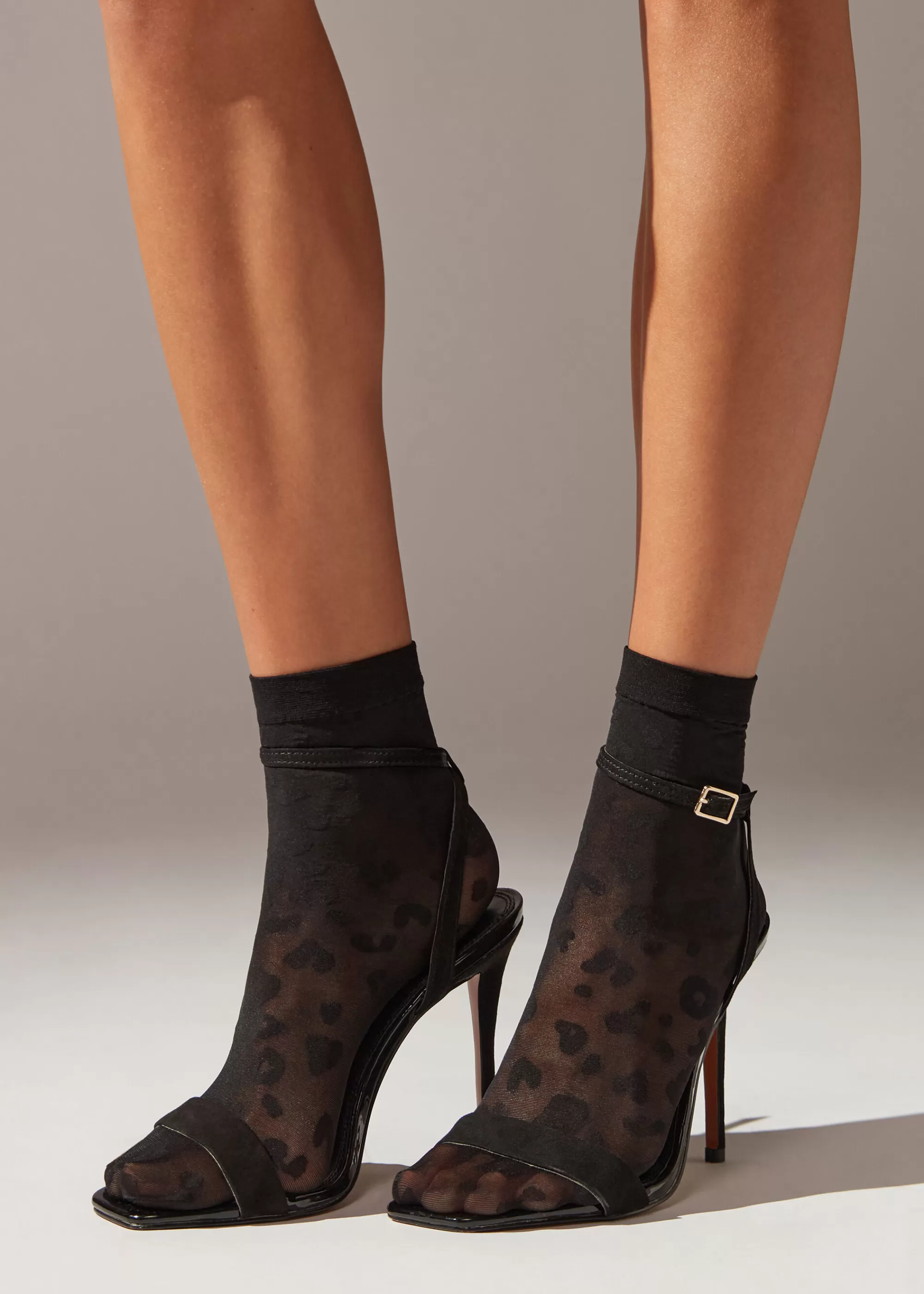 Calzedonia Calcetines Cortos Transparentes Con Estampado Animal>Mujer Calcetines Cortos