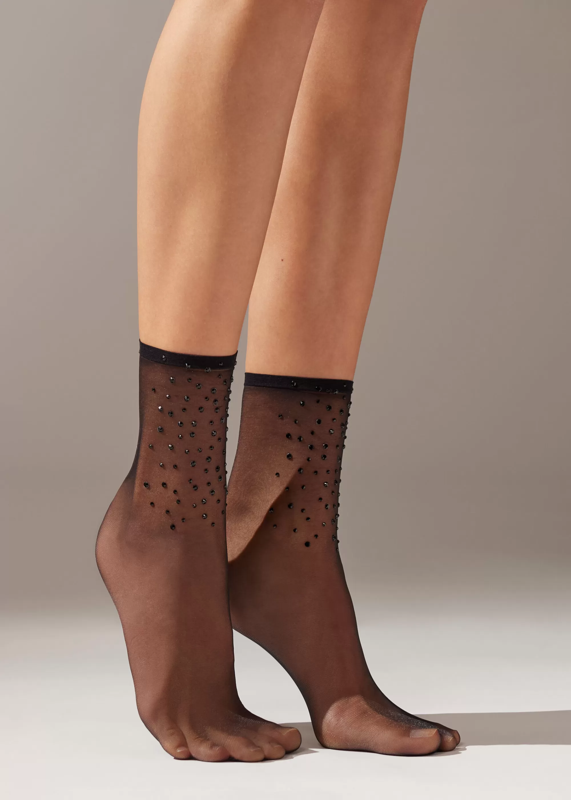 Calzedonia Calcetines Cortos Transparentes Con Strass>Mujer Calcetines Cortos