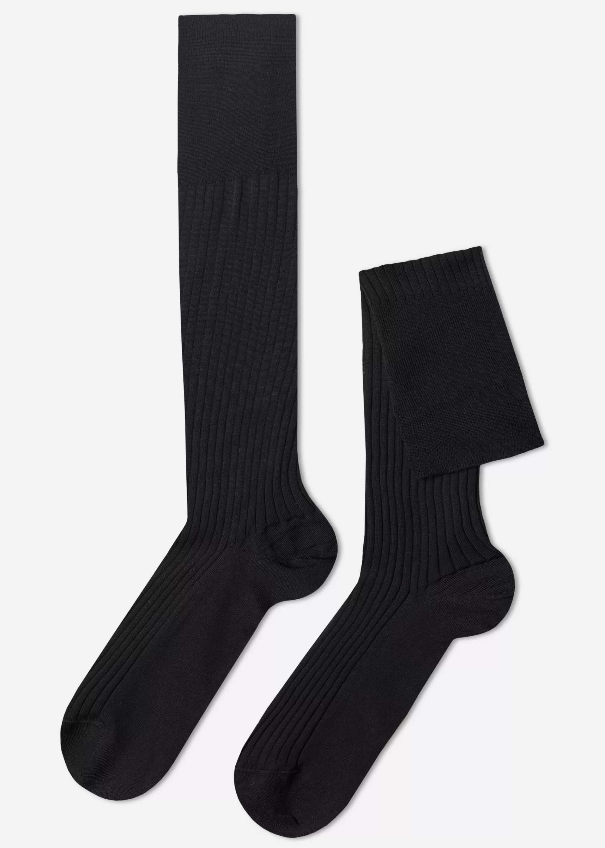 Calzedonia Calcetines Largos Acanalados De Hombre En Hilo De Escocia>Hombre Calcetines Largos