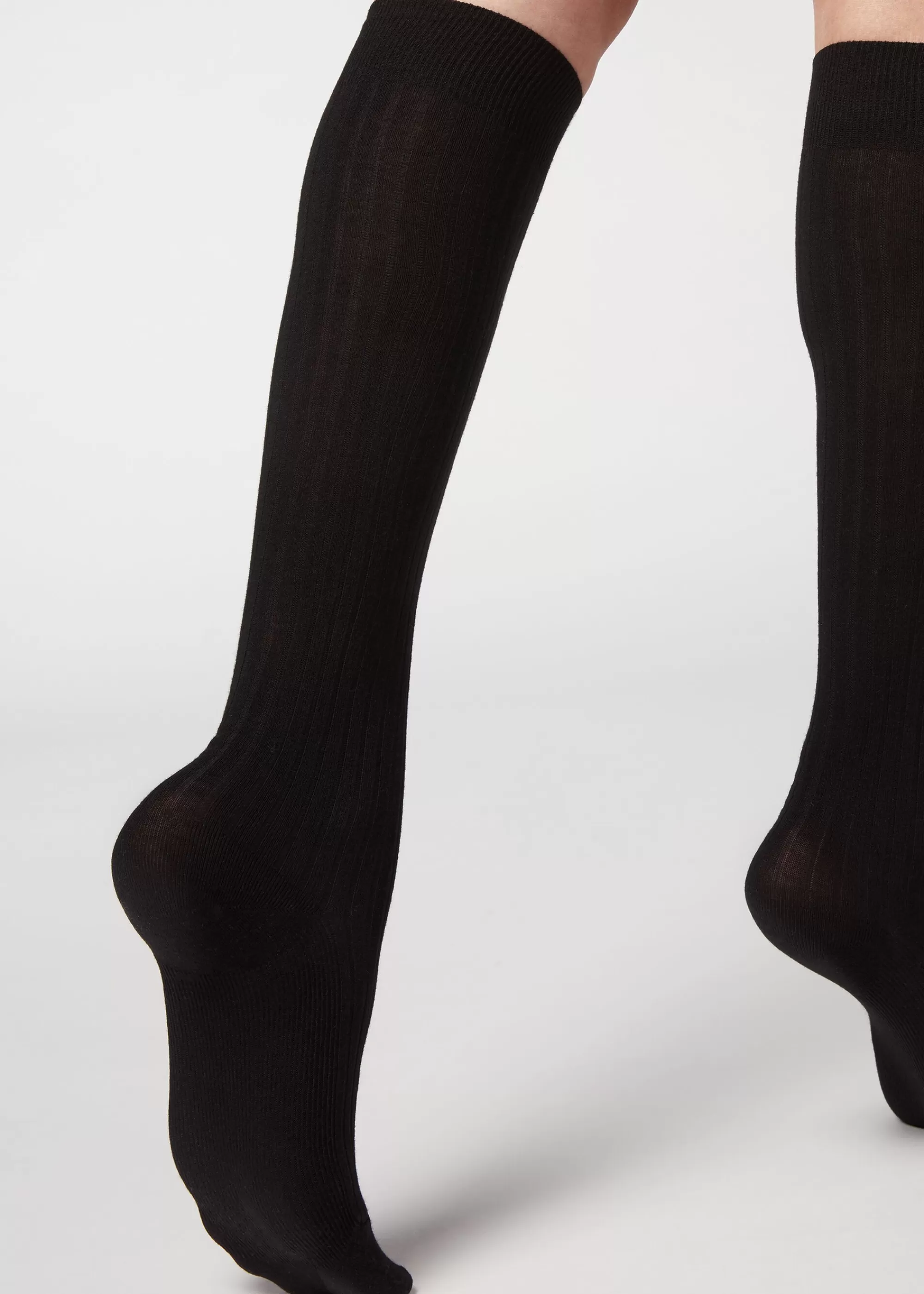 Calzedonia Calcetines Largos De Canalé Con Cashmere De Mujer>Mujer Calcetines Largos