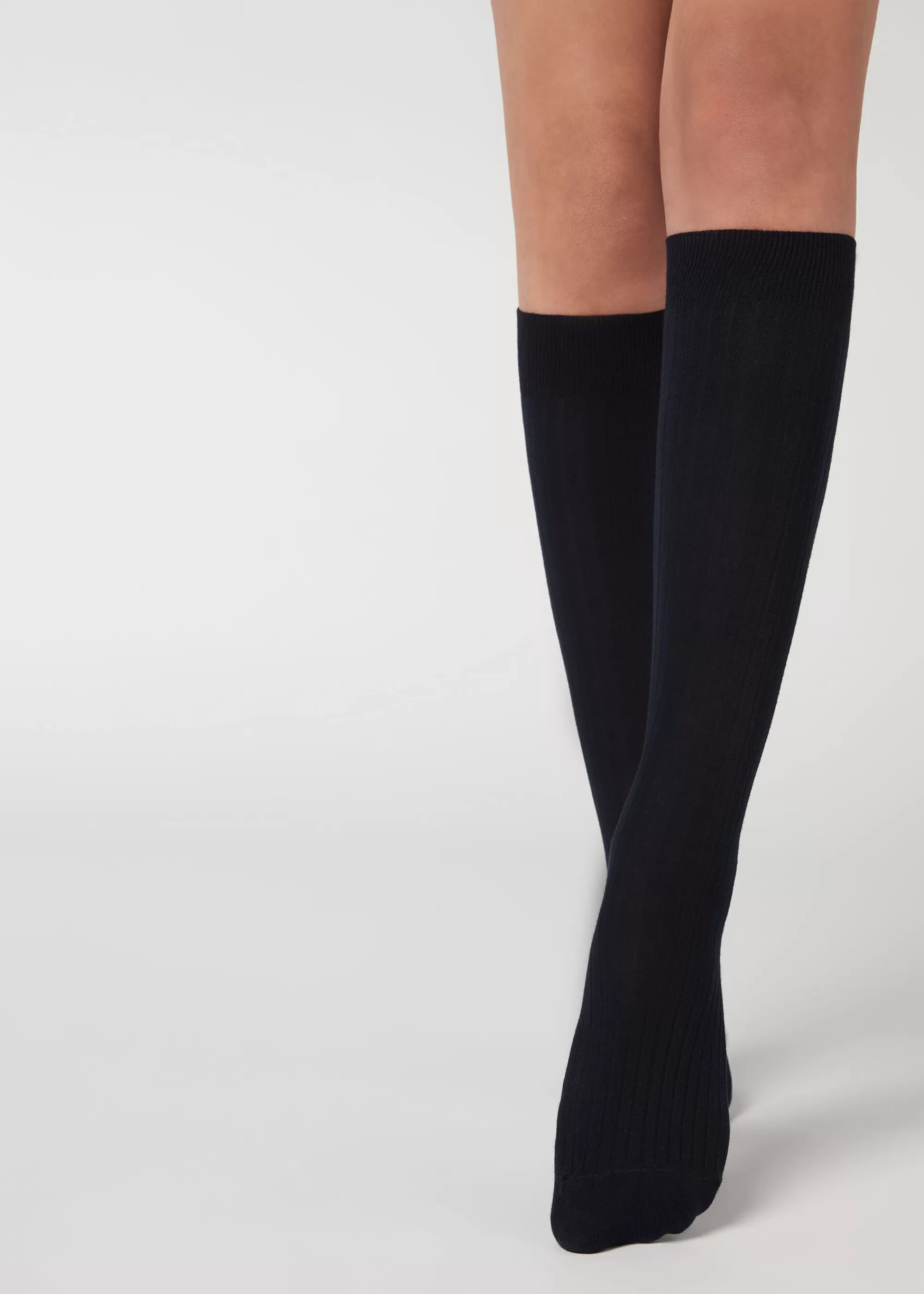 Calzedonia Calcetines Largos De Canalé Con Cashmere De Mujer>Mujer Calcetines Largos