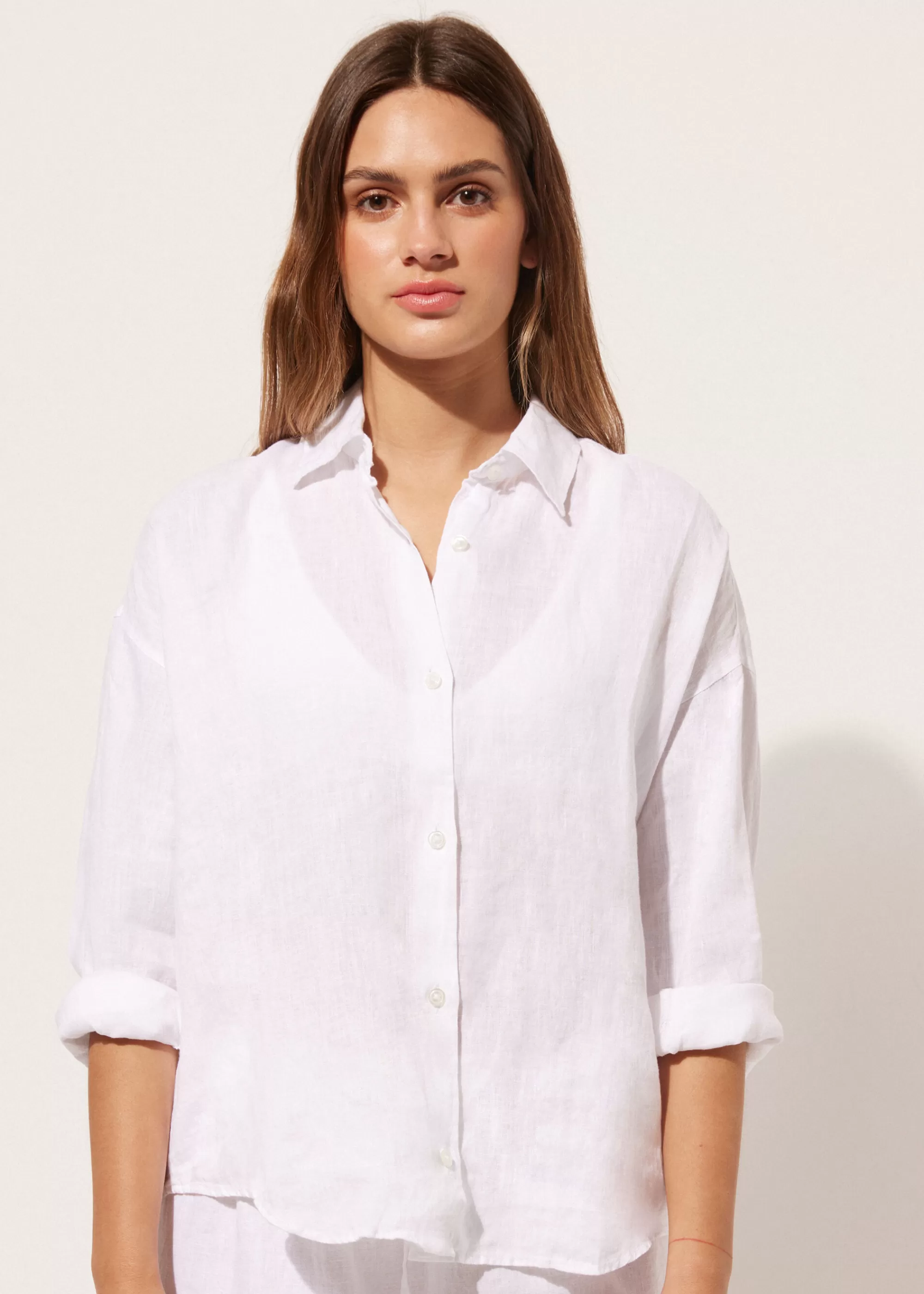 Calzedonia Camisa Corta De Lino>Mujer Ropa De Playa