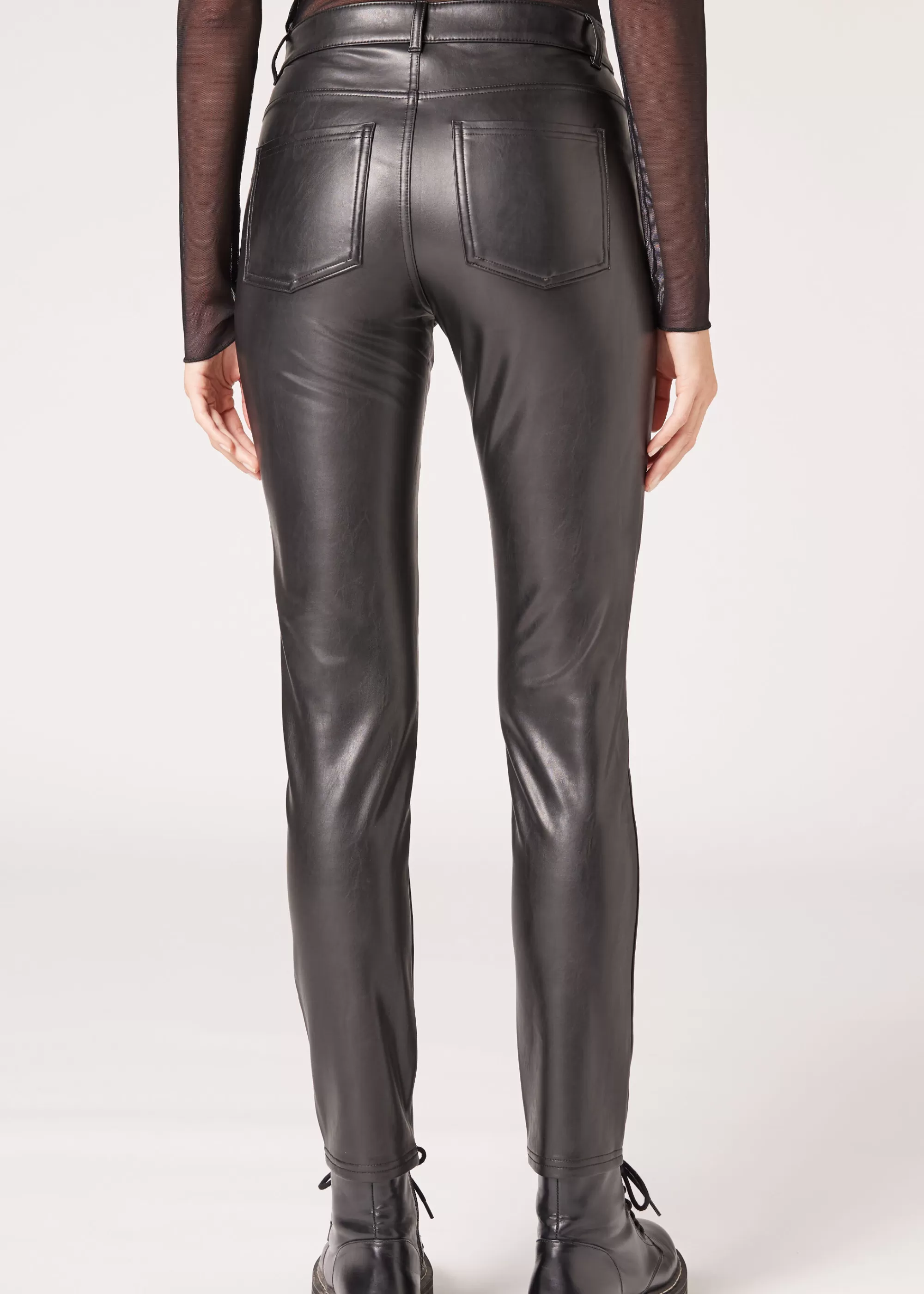 Calzedonia Leggings Biker Skinny Encerados Térmicos>Mujer Pantalones