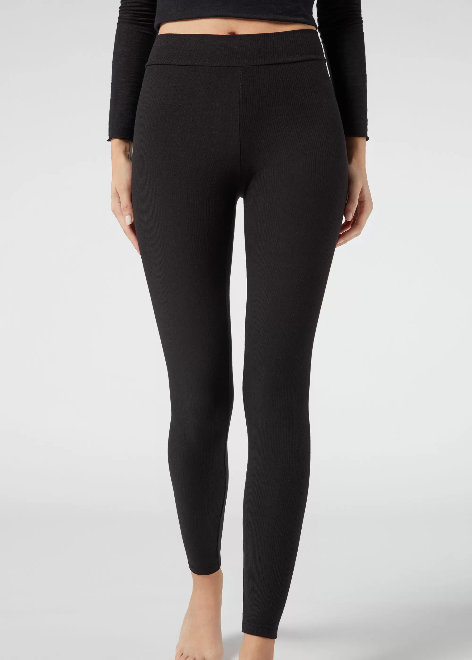 Calzedonia Leggings De Canalé Con Cachemira>Mujer Leggings