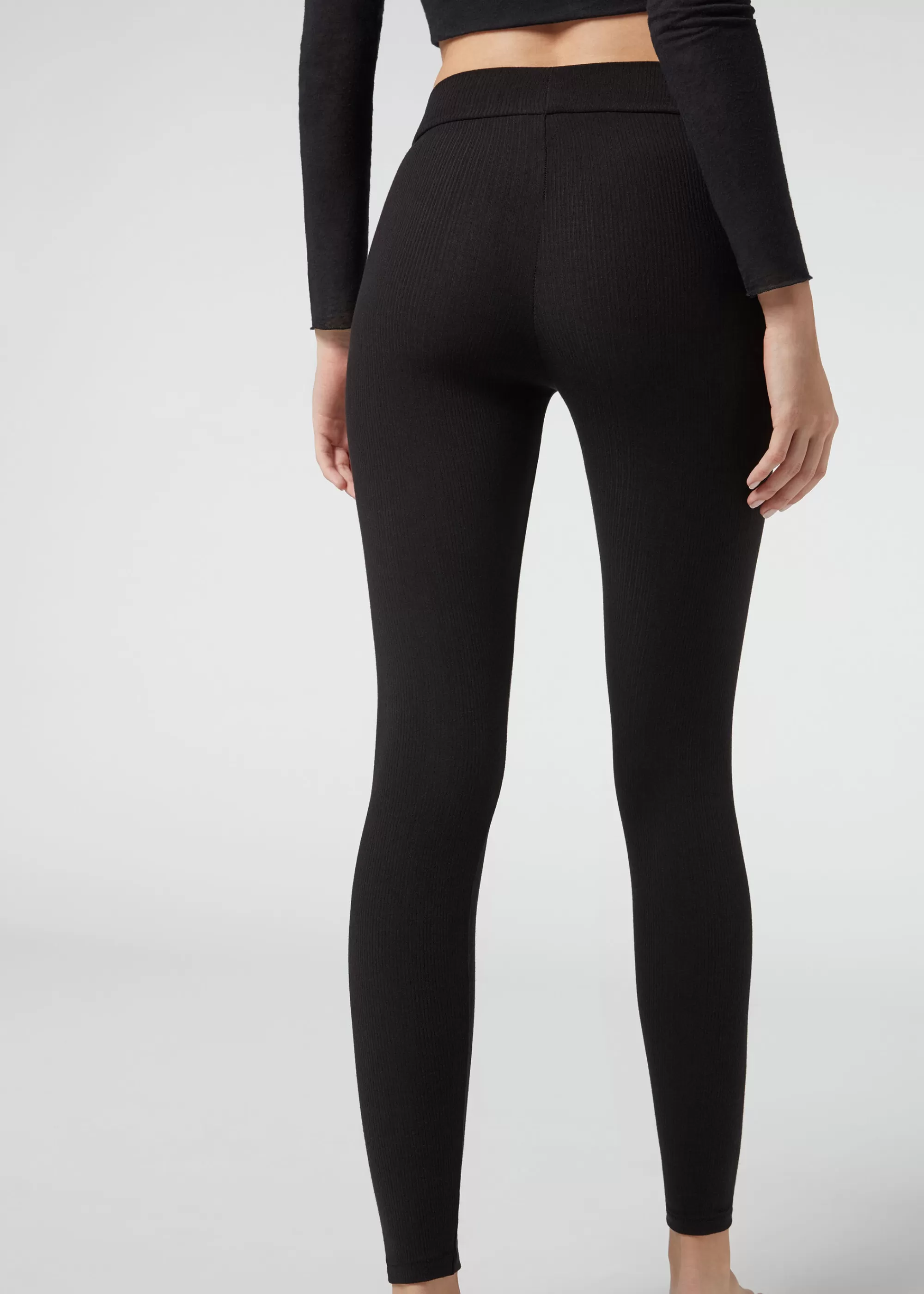 Calzedonia Leggings De Canalé Con Cachemira>Mujer Leggings