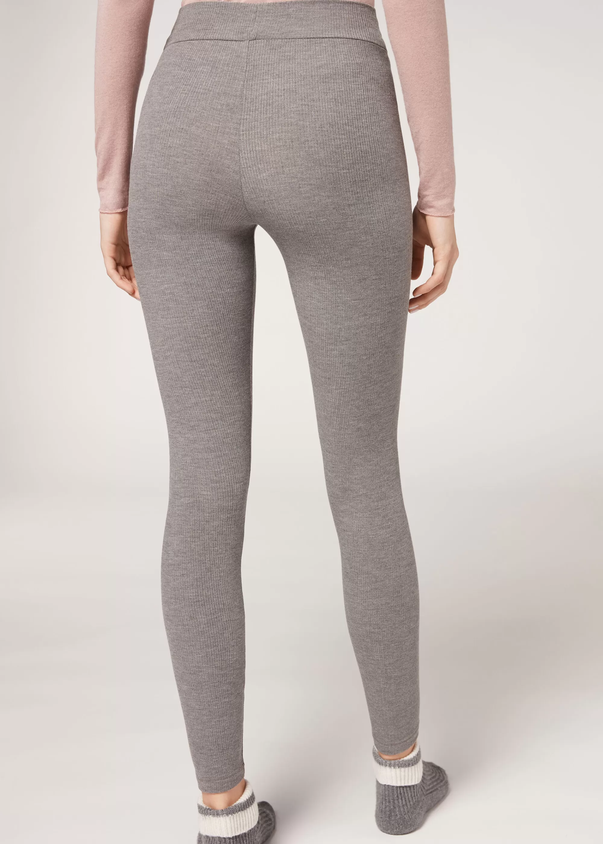 Calzedonia Leggings De Canalé Con Cachemira>Mujer Leggings