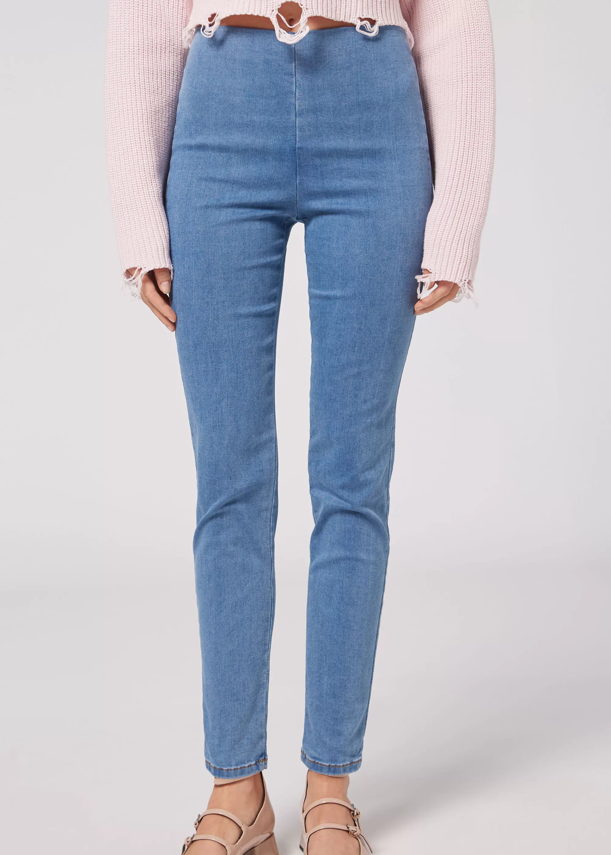 Calzedonia Leggings De Denim Skinny De Cintura Alta>Mujer Vaqueros | Leggings