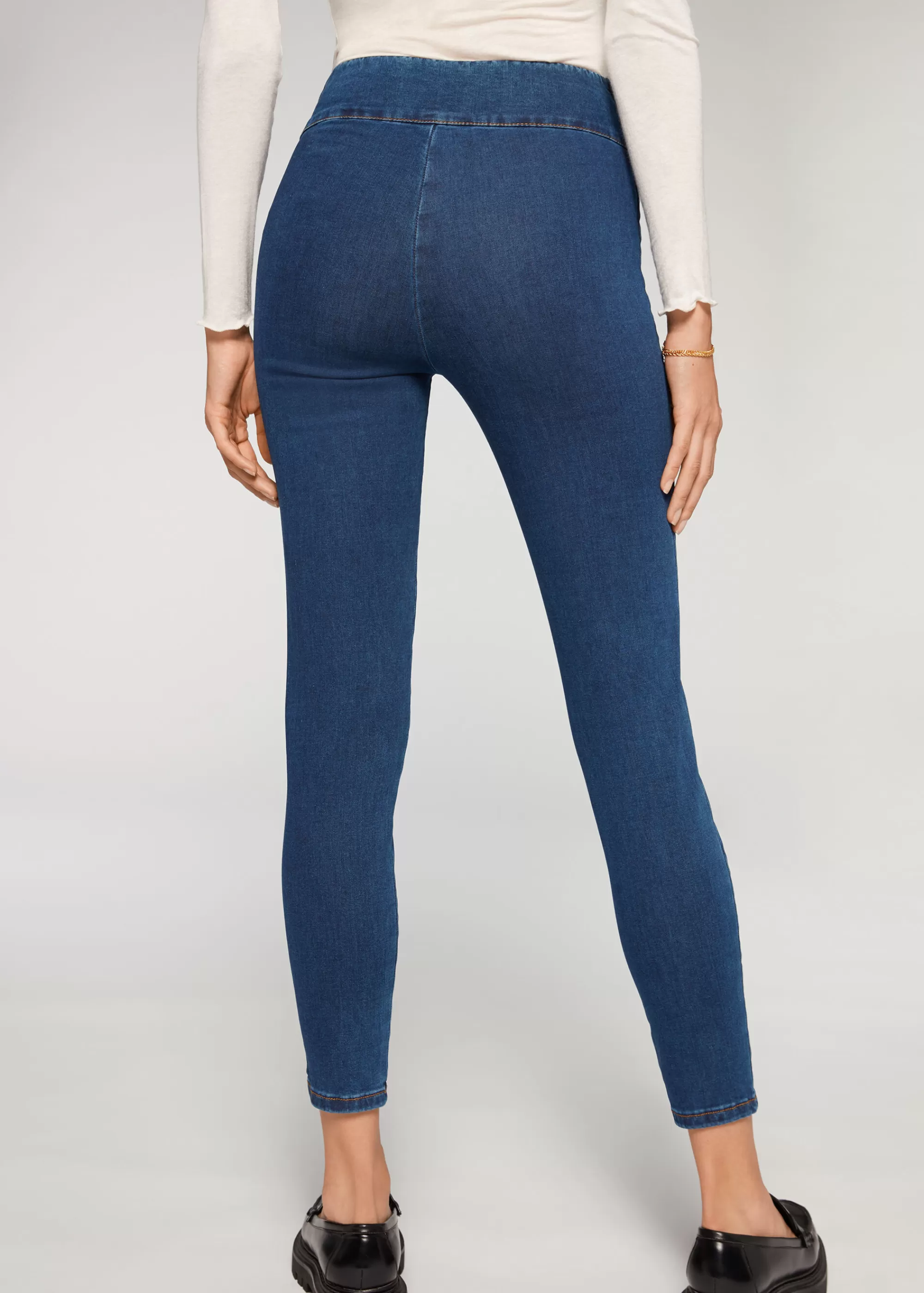 Calzedonia Leggings De Denim Skinny De Cintura Alta>Mujer Vaqueros | Leggings