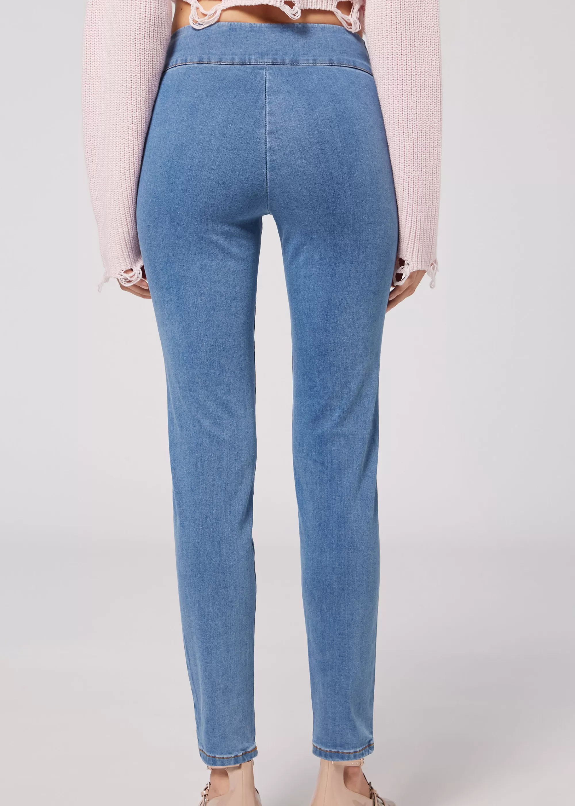 Calzedonia Leggings De Denim Skinny De Cintura Alta>Mujer Vaqueros | Leggings