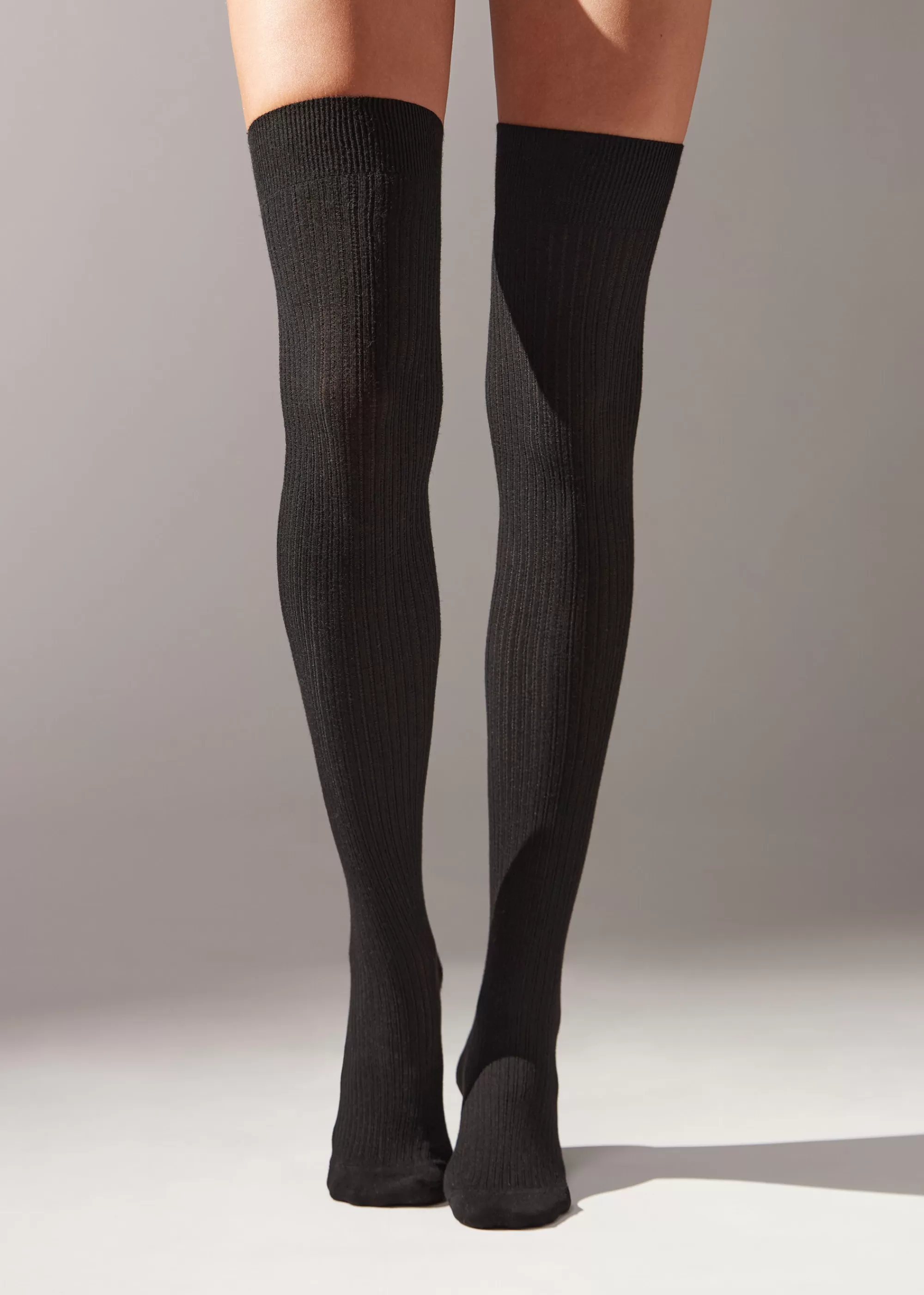 Calzedonia Medias En Algodón Adornado>Mujer Calcetines Por Encima De La Rodilla