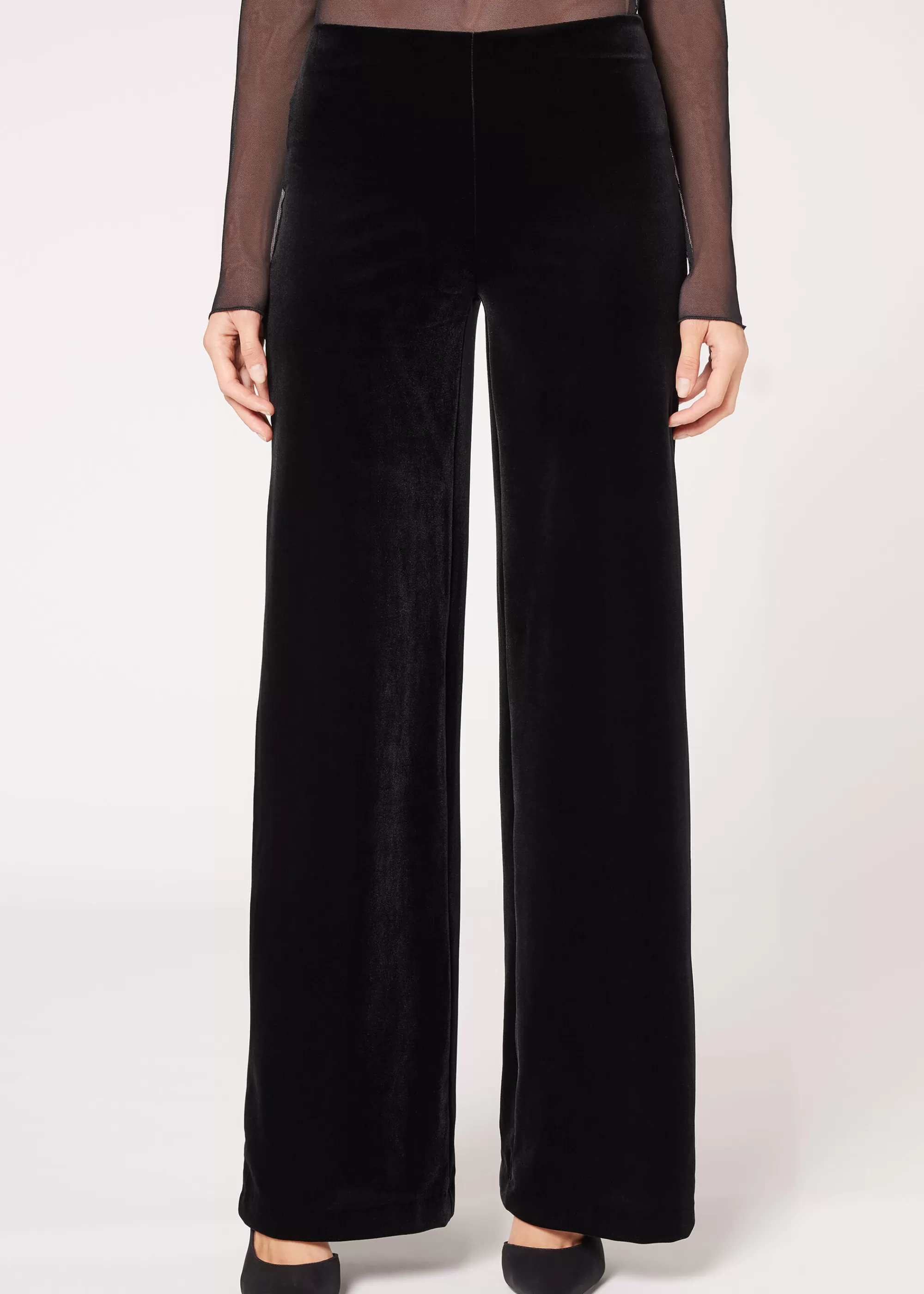 Calzedonia Pantalón Palazzo De Terciopelo>Mujer Pantalones