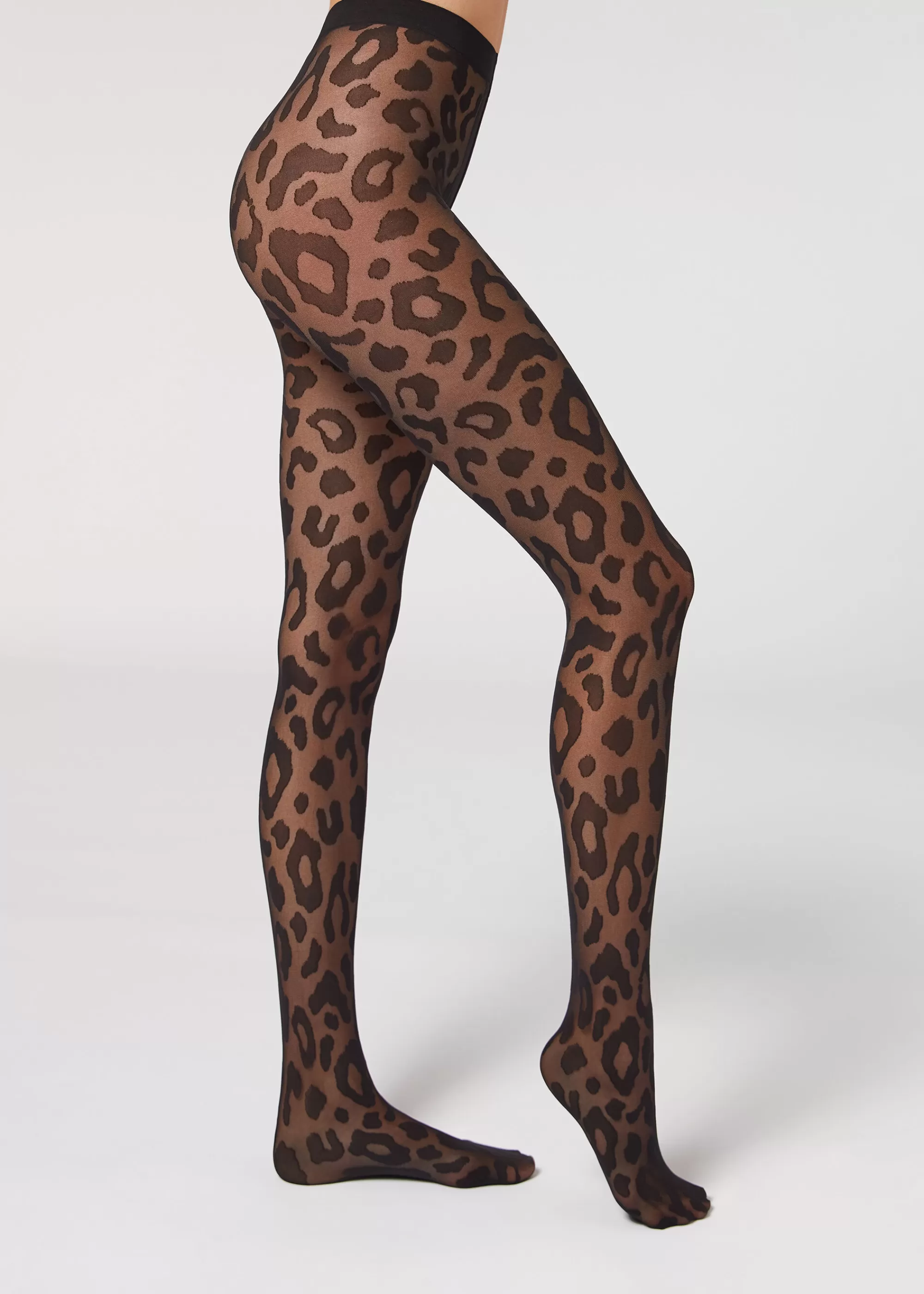 Calzedonia Pantis Transparentes 30 Deniers Con Estampado Animal Grande>Mujer Pantis Estampados