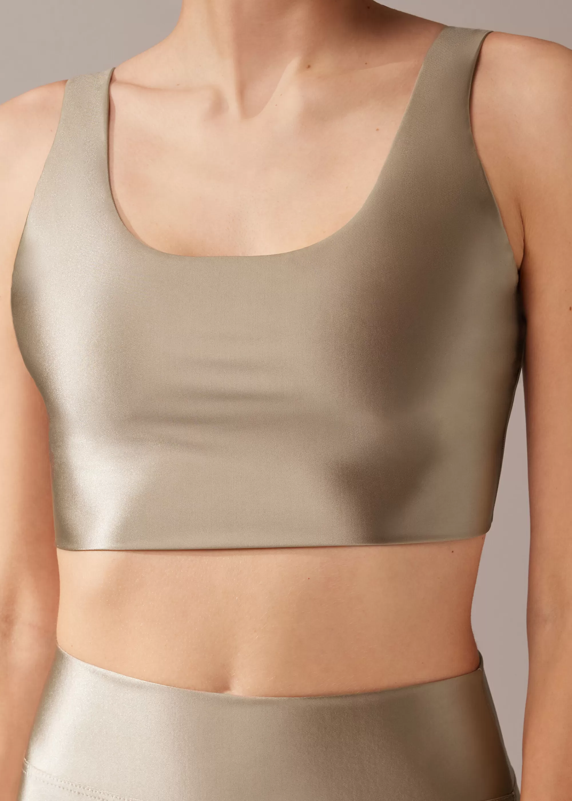 Calzedonia Top Superbrillante Satinado>Mujer Tops Y Sudaderas Tops Y Sudaderas