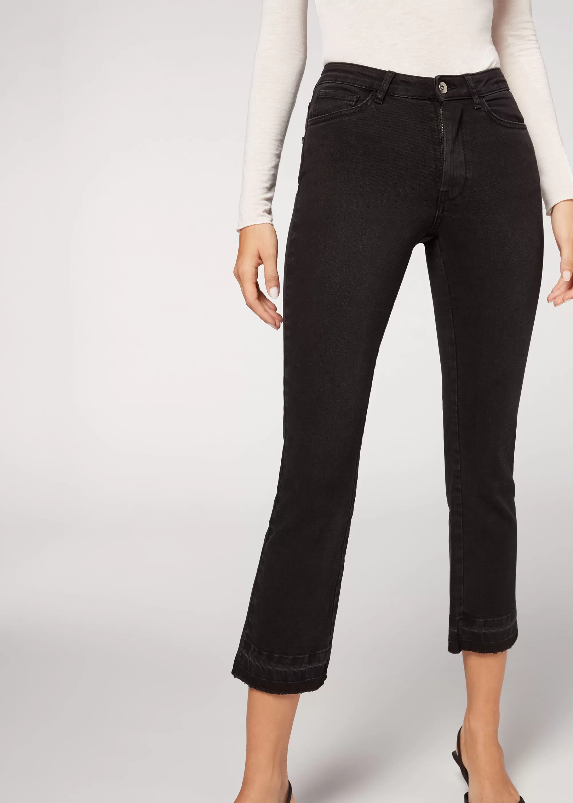 Calzedonia Vaqueros Cropped Acampanados>Mujer Vaqueros | Pantalones