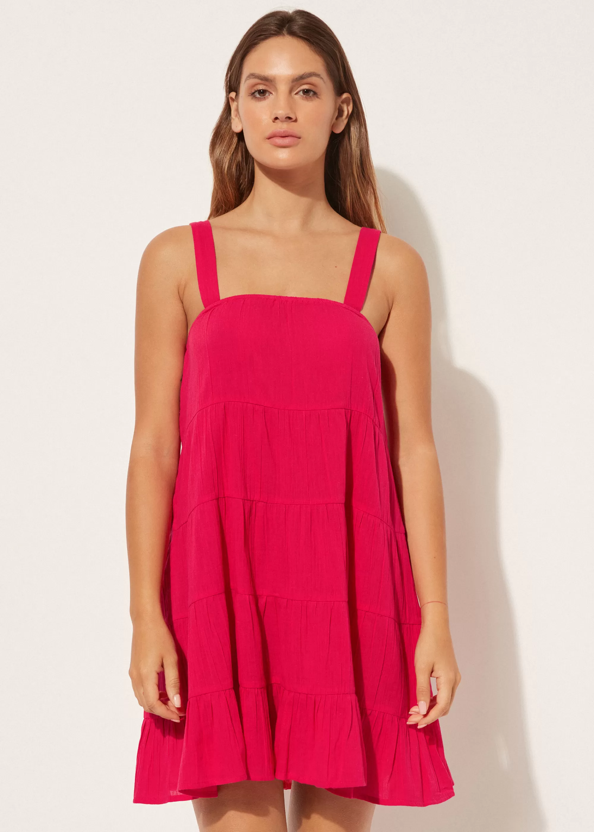 Calzedonia Vestido Corto Con Volantes>Mujer Ropa De Playa